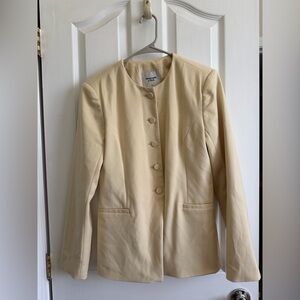 Abercrombie Pale Yellow Collarless Blazer